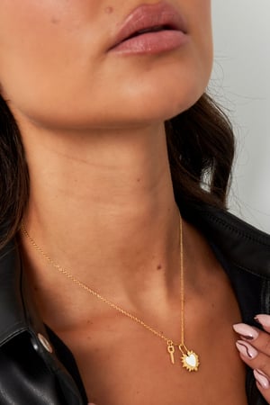 necklace heart with key h5 Picture3